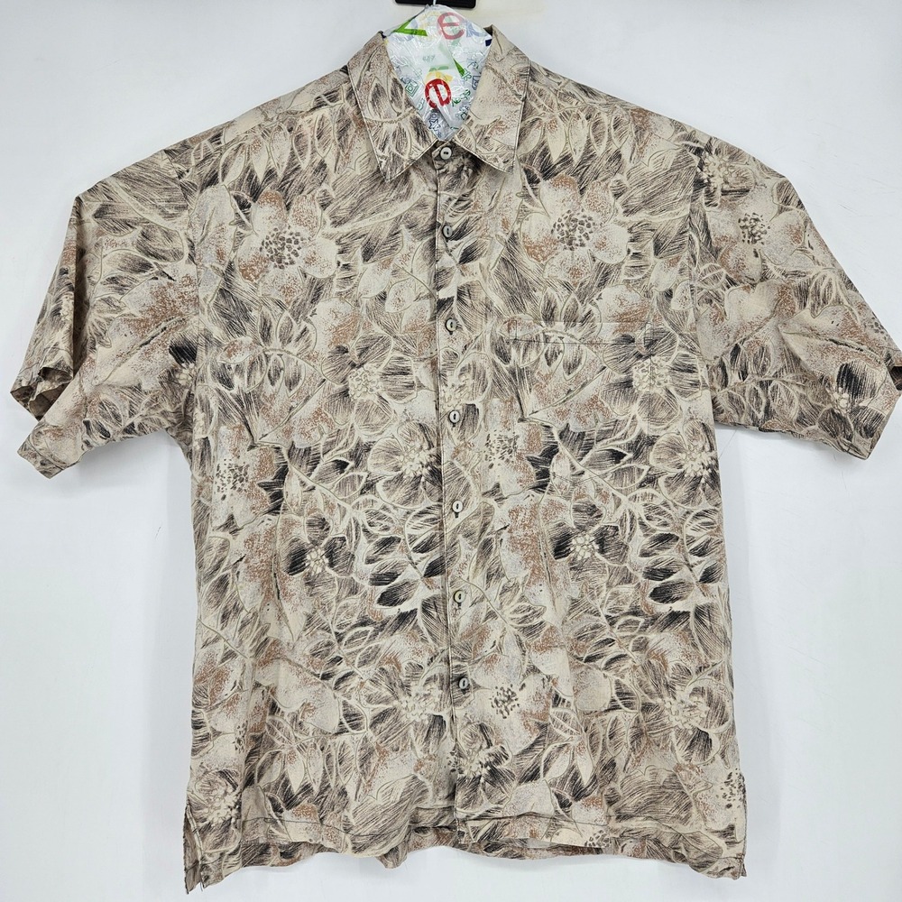 Tori Richard Shirt Mens Large Floral AOP Button Up Cotton Lawn Short Sleeve